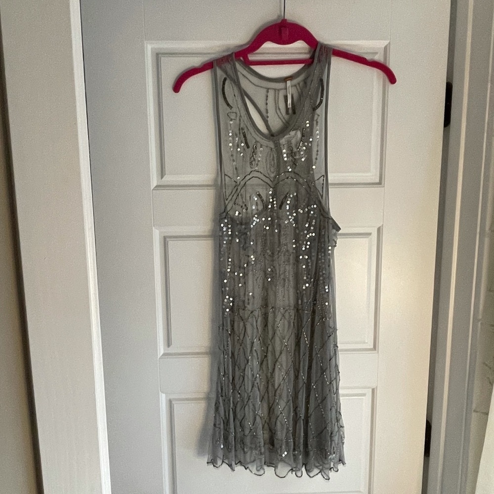 Free people see through beaded mini dress